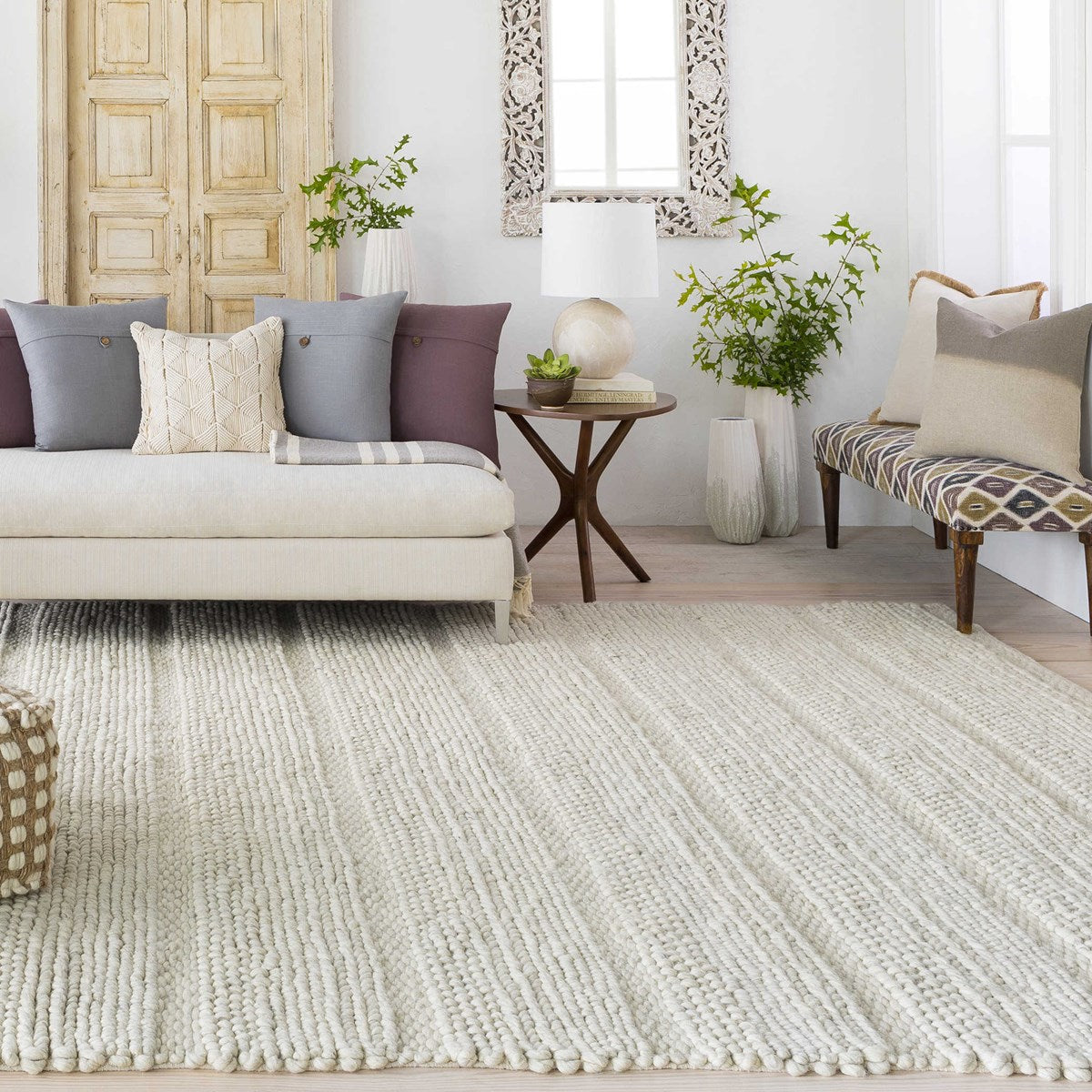 Uttermost Clifton Hand Woven Ivory Wool Rug ~ 8' x 10' - Image 2