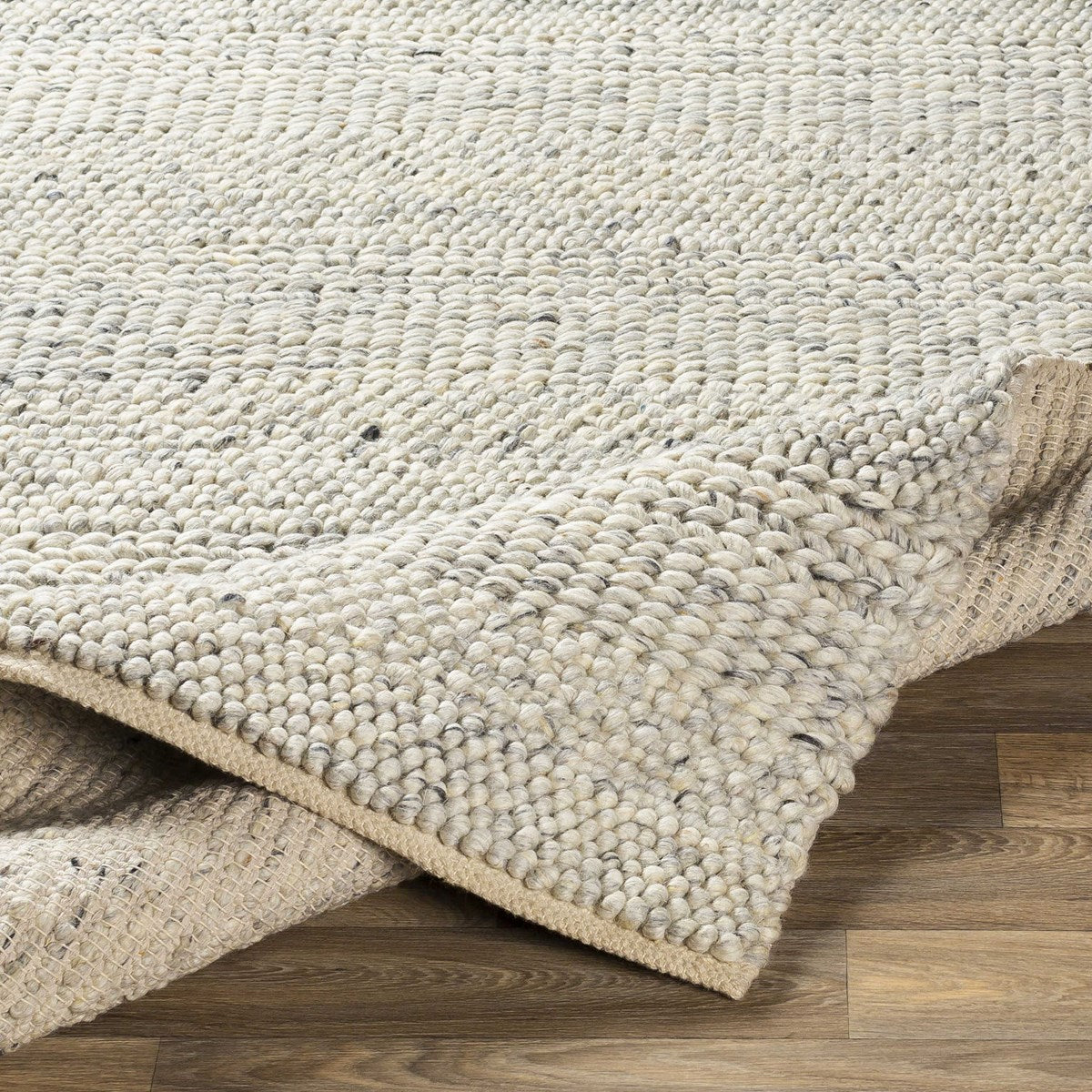 Uttermost Clifton Hand Woven Gray and Ivory Wool Rug ~  9' x 13' - Image 2