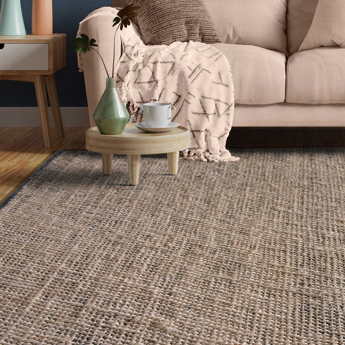 Uttermost Hayden Hand Woven Ivory and Blue Denim Jute Rug ~ 8' x 10' - Image 2