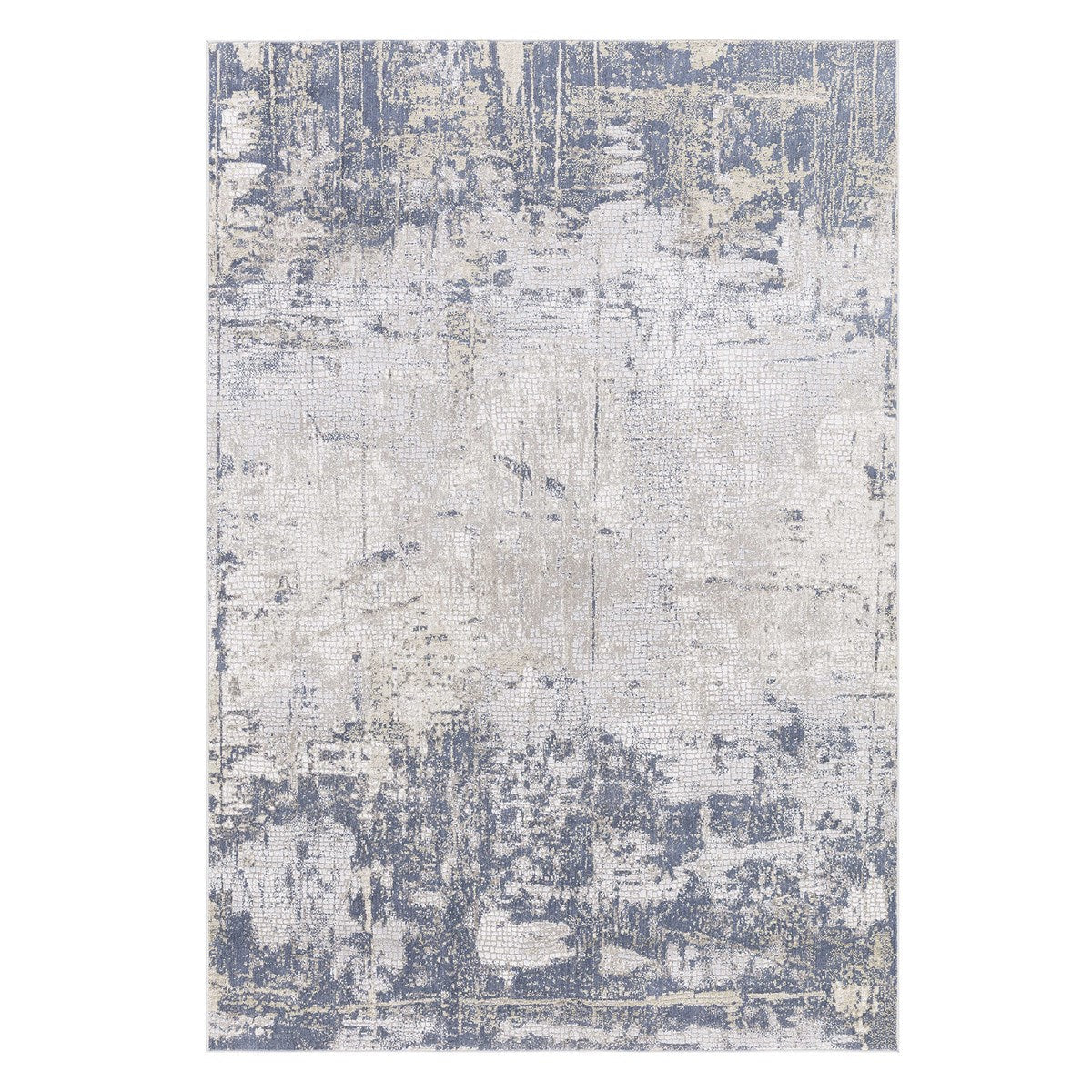 Uttermost Hamida Indigo Blue, Light Gray and Beige Modern Abstract Rug ~ 7'6" x 9'6" - Image 1