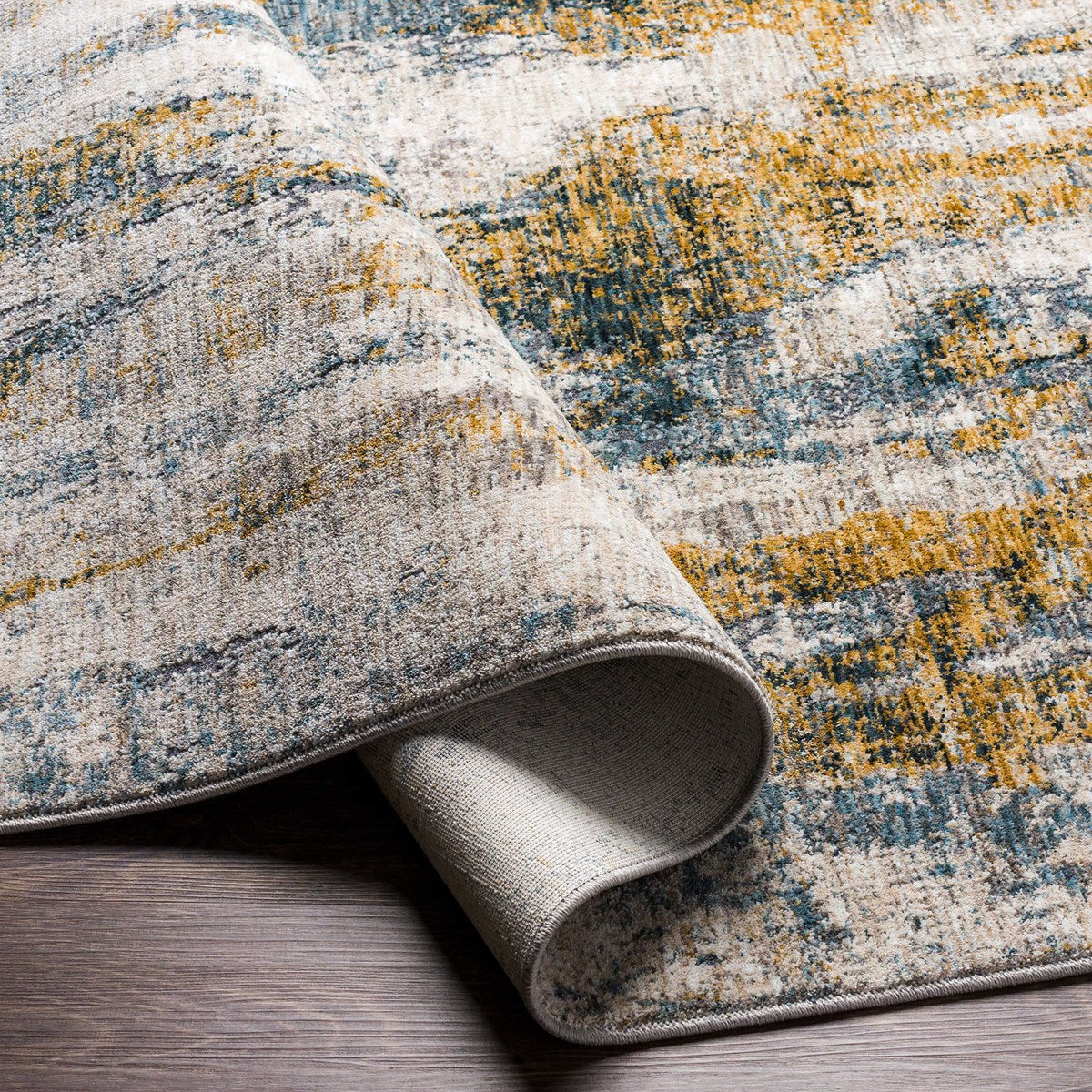 Uttermost Ladoga Beige, Cream, Gray and Denim Blue Modern Abstract Rug ~ 9’ x 12’2 - Image 3