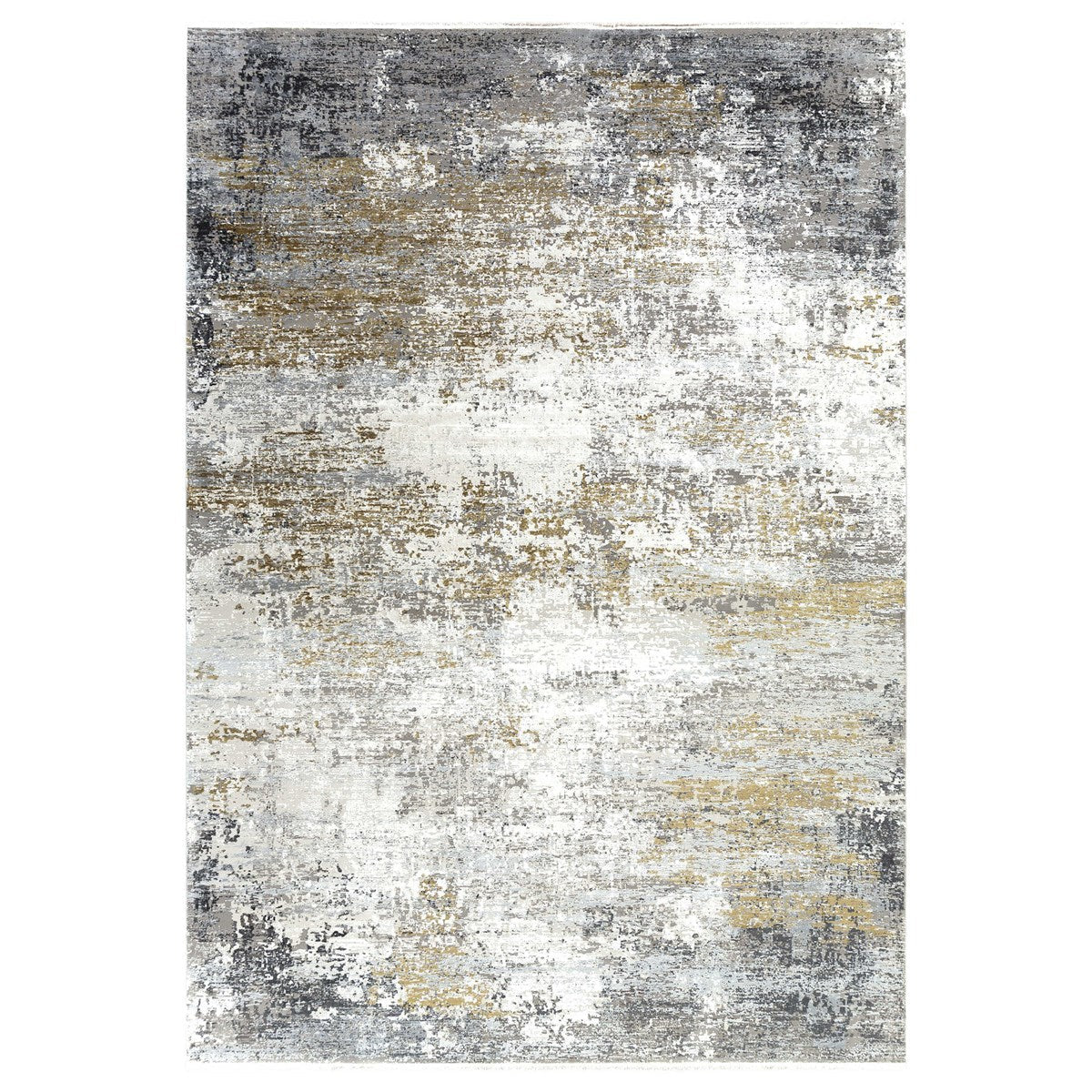 Uttermost Ulen White, Charcoal, Saffron and Light Gray Abstract Rug ~  5' x 7'6" - Image 3