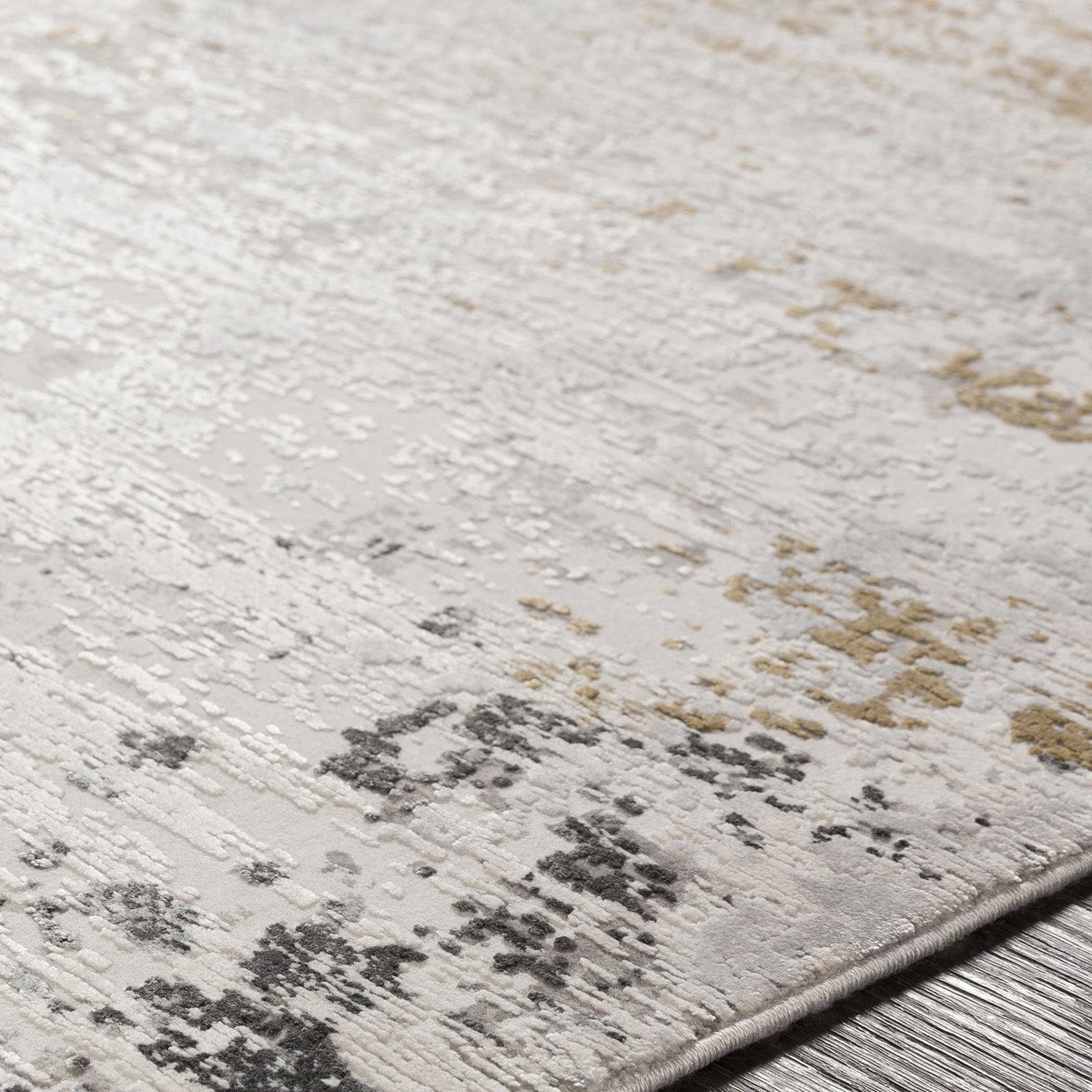 Uttermost Ulen White, Charcoal, Saffron and Light Gray Abstract Rug ~ 10' x 14' - Image 3