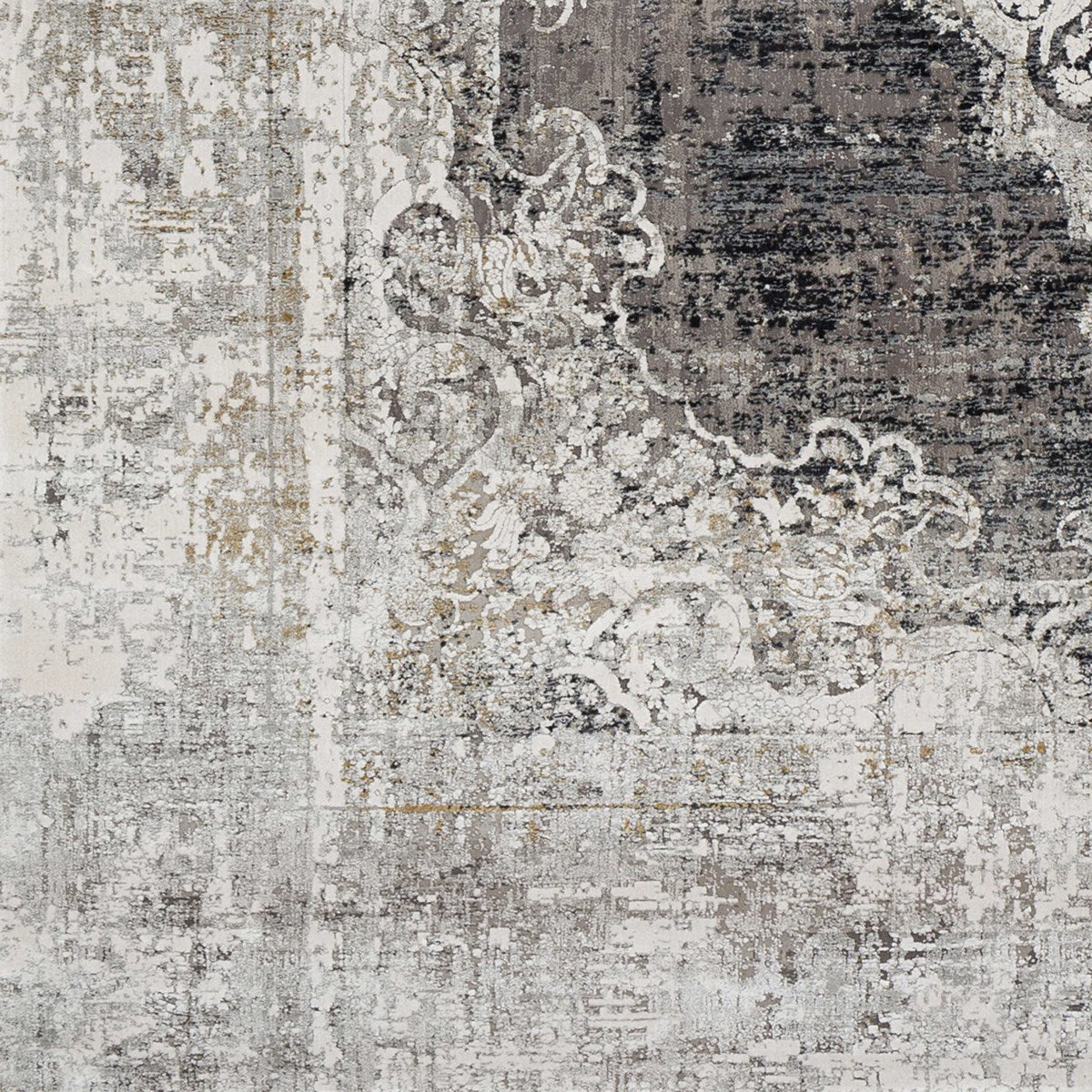Uttermost Poneto White, Gray, Charcoal and Saffron Rug ~ 9'6" x 13' - Image 3