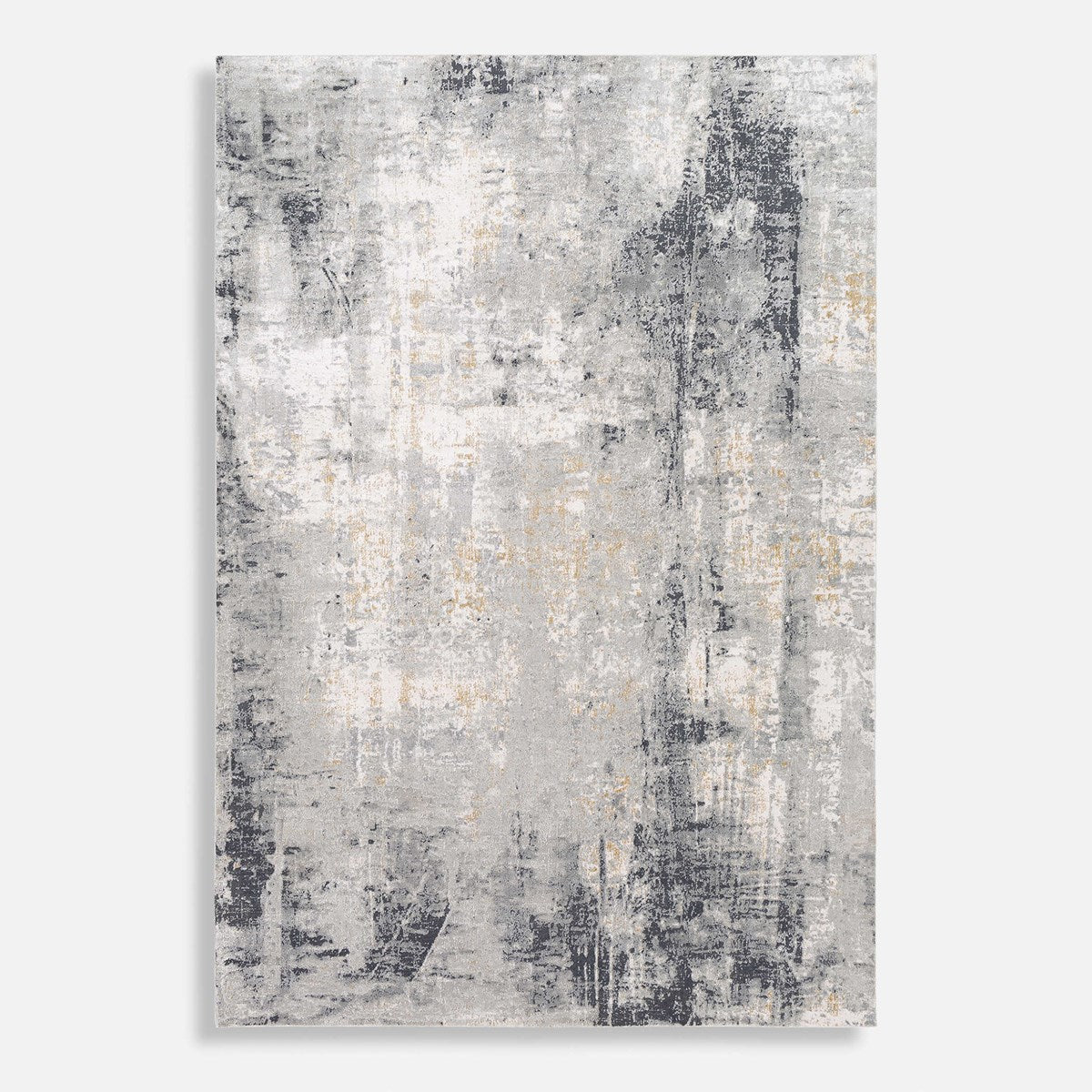 Uttermost Paoli Light Gray, Off White and Charcoal Modern Abstract Rug ~ 9' x 12'3" - Image 3