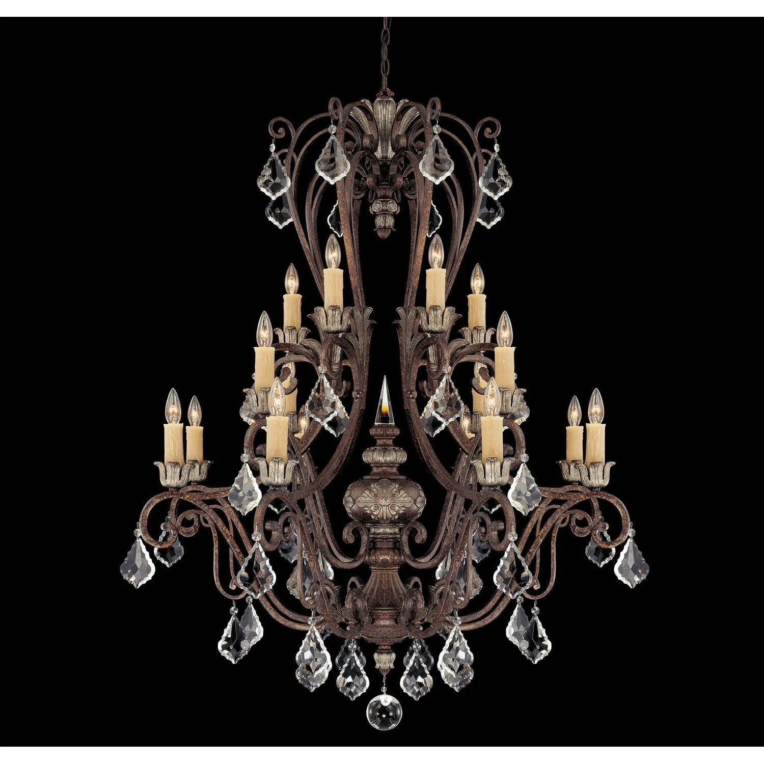 New Tortoise Shell w/Silver Sixteen-Light Chandelier - Image 1