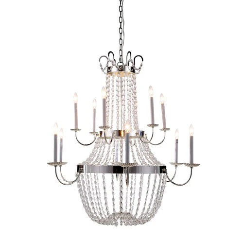 Silver Nickel 39-Inch 12-Light Chandelier - Image 1