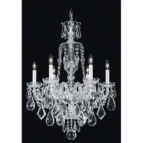Silver Six-Light Clear Heritage Handcut Crystal Chandelier, 22W x 29.5H x 22D - Image 1