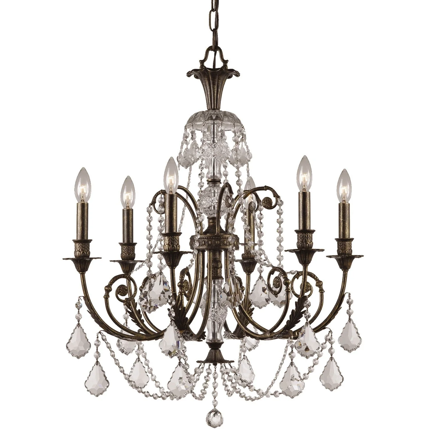 Group St. Regis Clear Swarovski Strass Crystal Six-Light Chandelier - Image 1