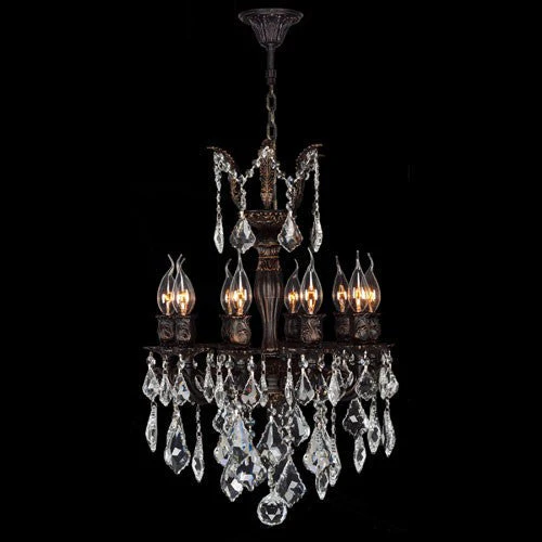 10-Light Flemish Brass Finish with Clear-Crystals Chandelier - Image 1
