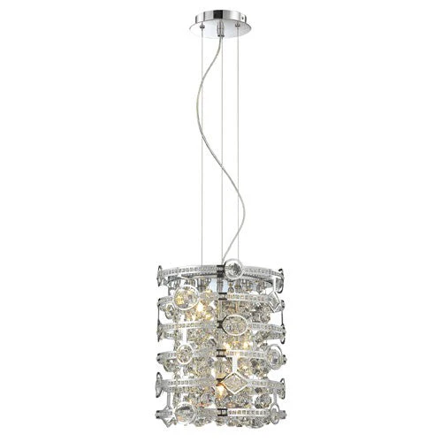 Mica Chrome Three-Light Pendant - Image 1