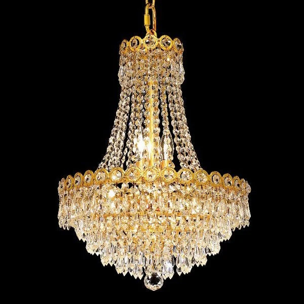 8 lights crystal chandelier in gold plated finish - Image 1