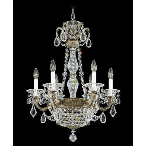 Bronze Eight-Light Clear Heritage Handcut Crystal Chandelier, 21W x 28H x 21D - Image 1