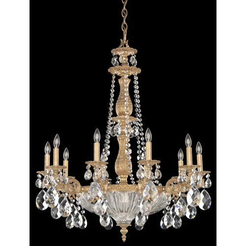 Milano French Gold 14-Light Clear Optic Handcut Crystal Chandelier, 30W x 36H x 30D - Image 1