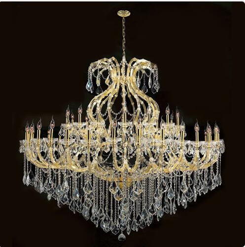 48-Light Gold Finish with Clear-Crystals Chandelier - Image 1
