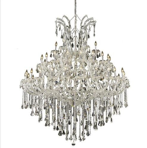 Chrome Forty-Nine Light 60-Inch Chandelier with Royal Cut Clear Crystal - Image 1