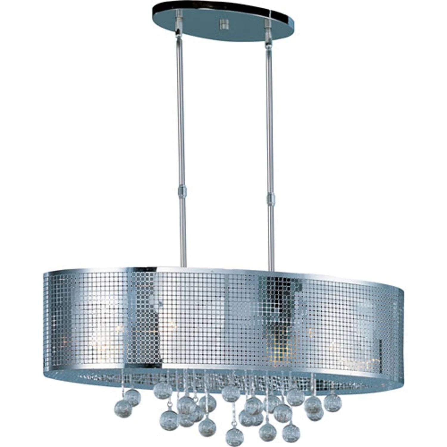 Polished Chrome Nine-Light Oval Pendant - Image 1