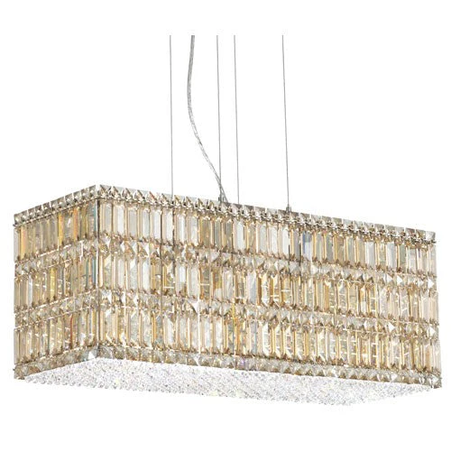 Stainless Steel 22-Light Golden Shadow Swarovski Elements Pendant Light, 29.5W x 12H x 29.5D - Image 1