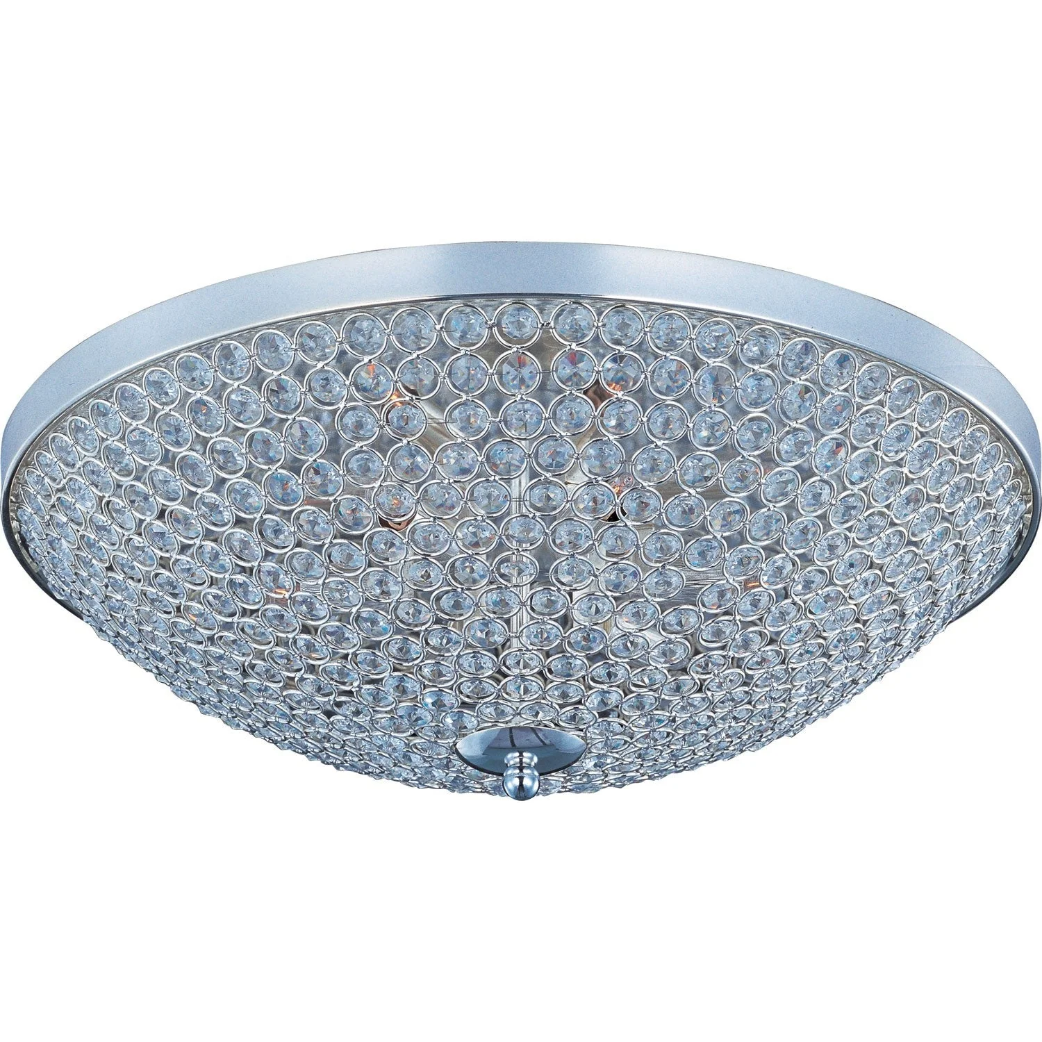 Plated Silver Nine-Light Flush Mount - Image 1