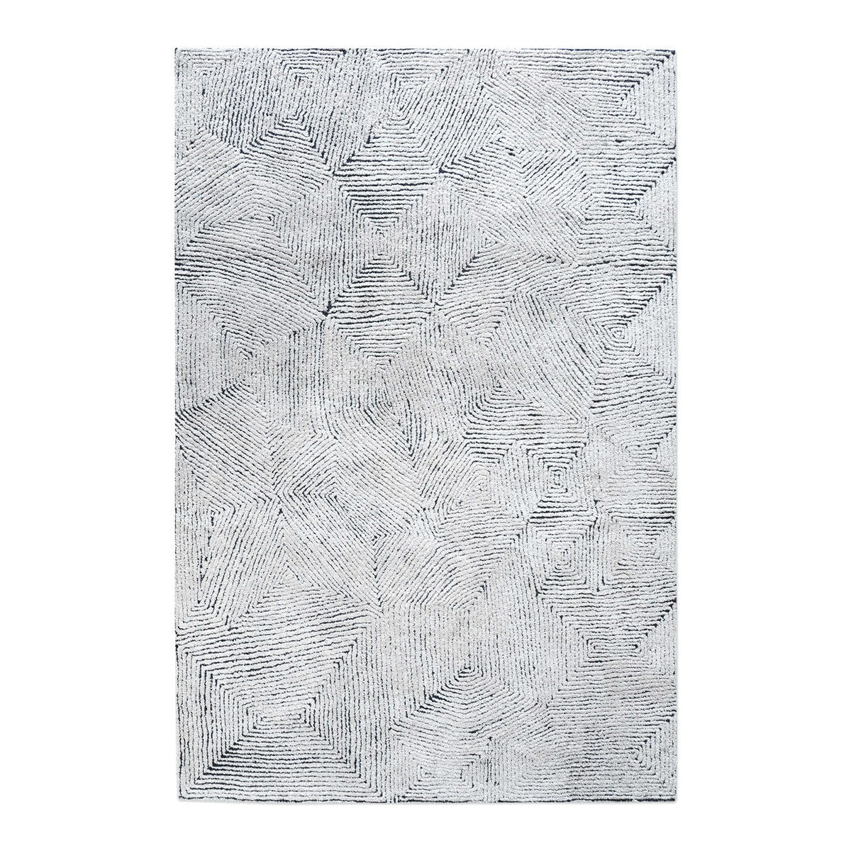 Uttermost Maze Hand Tufted Ivory Wool and Denim Rug ~ 5' x 8' - Image 2