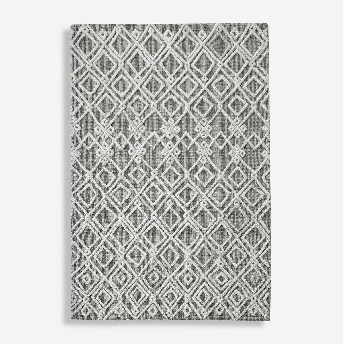 Uttermost Sieano Woven Ivory and Gray Wool Raised Tufted Rug ~ 9' x 12' - Image 2