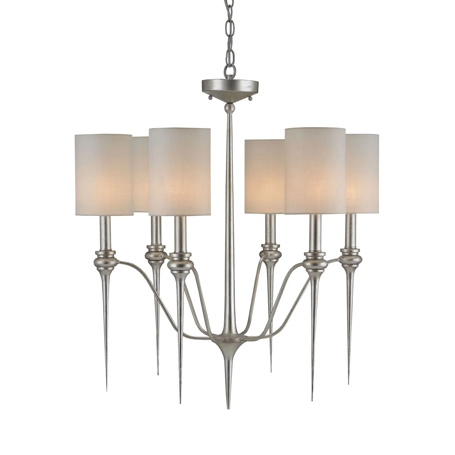 Company Chaddbury Silver Leaf 26-Inch Six-Light Chandelier - Image 1