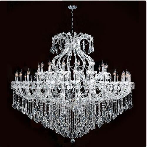48-Light Chrome Finish with Clear-Crystals Chandelier - Image 1