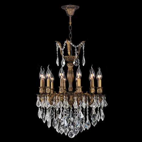 12-Light Antique Bronze Finish with Clear-Crystals Chandelier - Image 1
