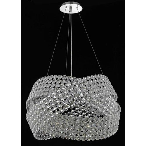 Electron Chrome Five-Light 24-Inch Pendant with Elegant Cut Clear Crystal - Image 1