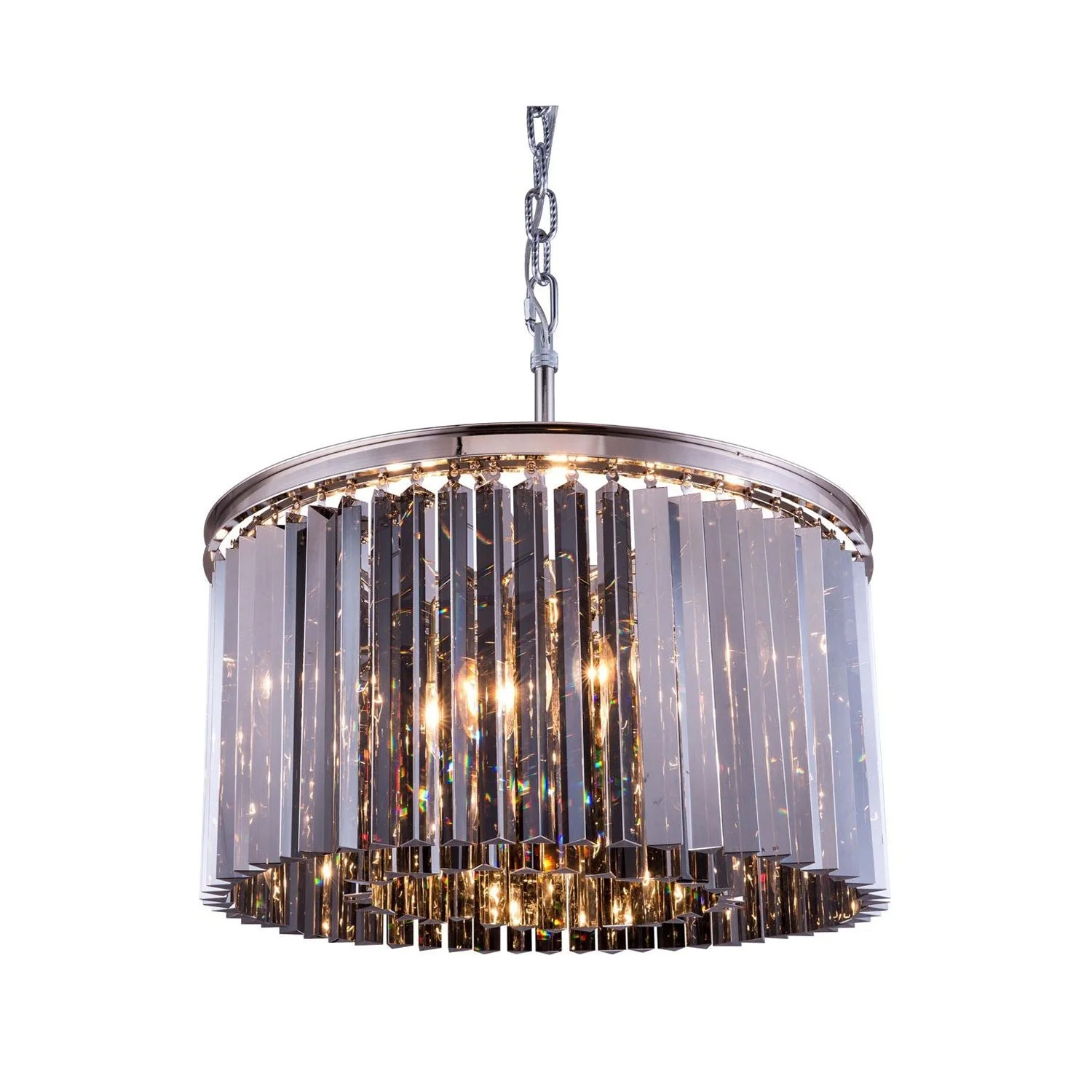 Sydney Polished Nickel Eight-Light Pendant with Royal Cut Silver Shade Crystals - Image 1