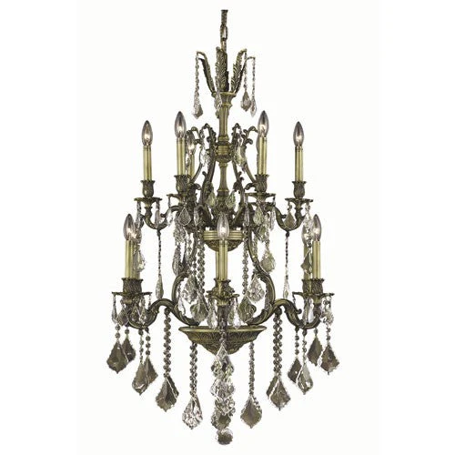 Monarch Bronze Twelve-Light Chandelier with Golden Shadow/Champagne Royal Cut Crystals - Image 1