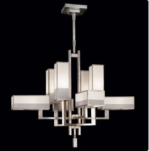 Silver Eight-Light Chandelier in Warm Muted Silver Leaf Finish - Image 1