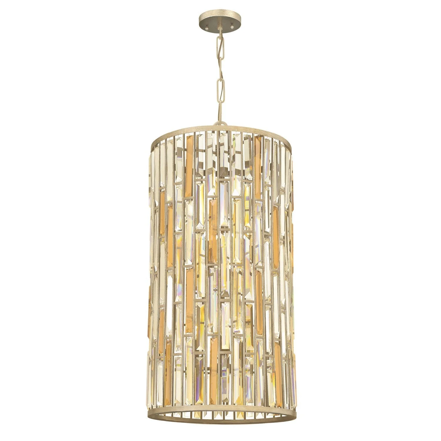 Silver Leaf 16-Inch Six-Light Foyer Pendant - Image 1