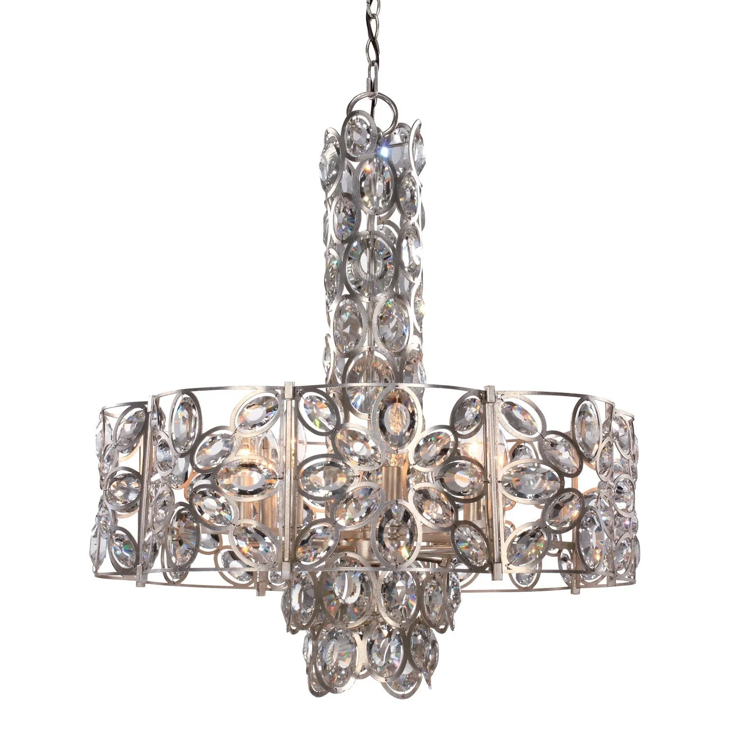 Group Sterling Distressed Twilight 24-Inch Eight-Light Pendant - Image 1