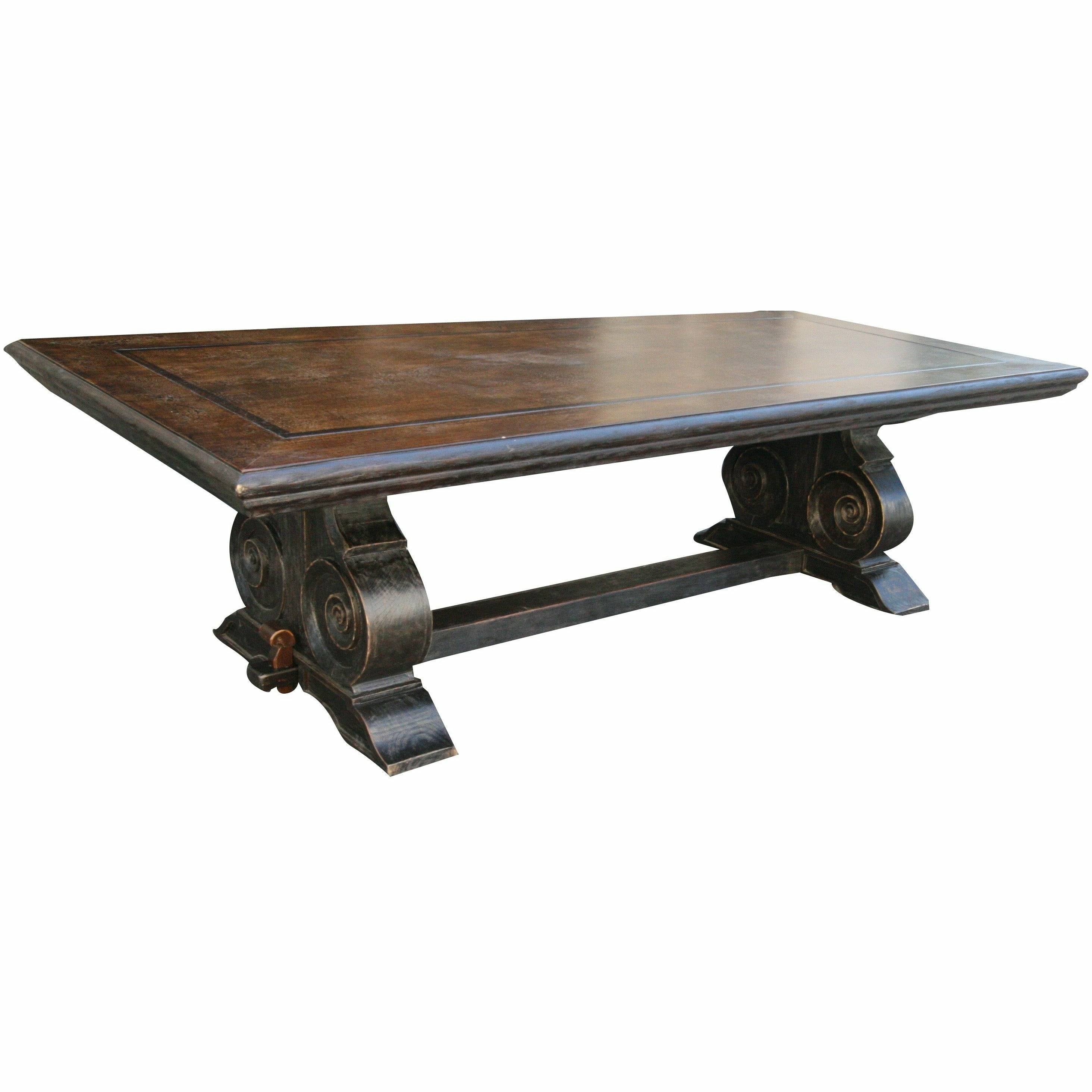 Casa Bonita Peruvian Hand-Painted Carved Wood Olympus 9 Foot Dining Table - Image 3