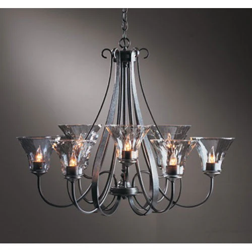 Dark Smoke Nine Light Chandelier with Water Glass - Image 1