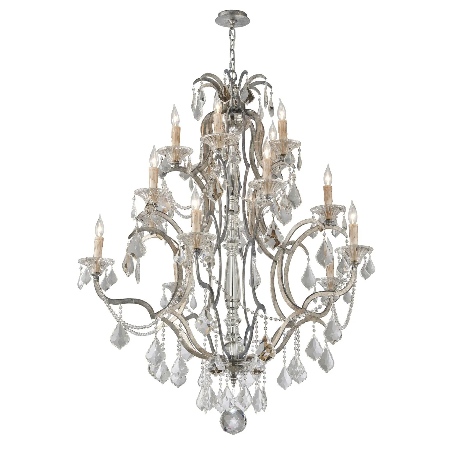 Montparnasse Silver Leaf Fifteen-Light Chandelier - Image 1