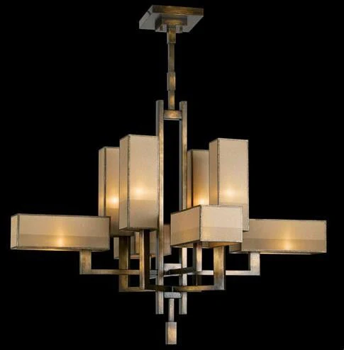 Eight-Light Chandelier in Patinated Golden Bronze Finish - Image 1
