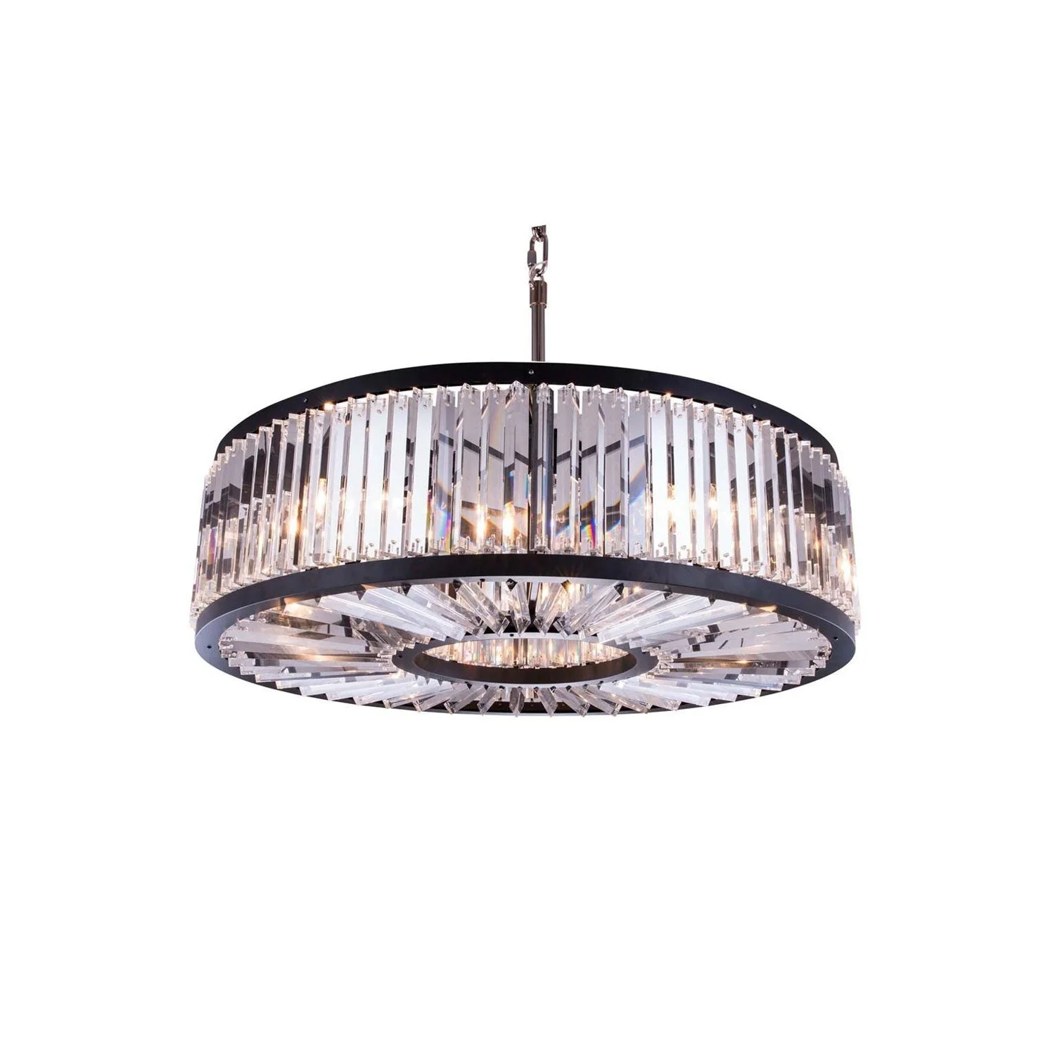 Chelsea Mocha Brown Forty-Three-Inch Pendant with Clear Crystals - Image 1