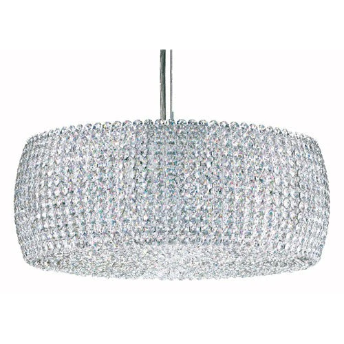 Stainless Steel Three-Light Crystal Swarovski Elements Pendant Light, 18W x 7H x 18D - Image 1
