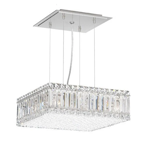Stainless Steel Nine-Light Clear Spectra Crystal Pendant Light, 15W x 5H x 15D - Image 1