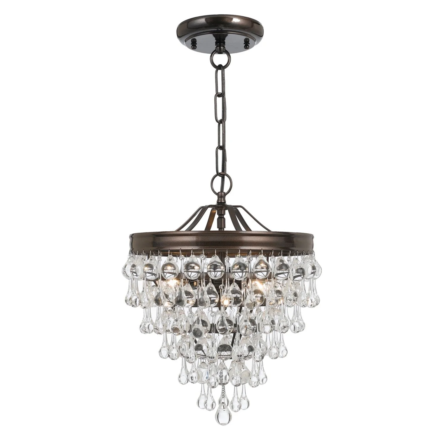 Vibrant Bronze Three-Light Semi-Flush Mount Fixture - Image 1