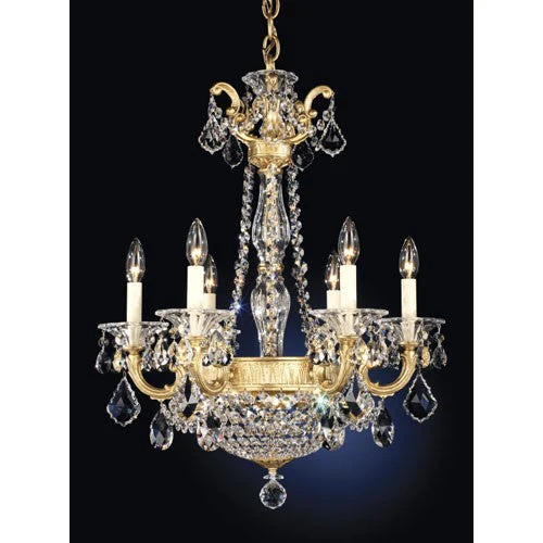 Gold Eight-Light Clear Spectra Crystal Chandelier, 21W x 28H x 21D - Image 1