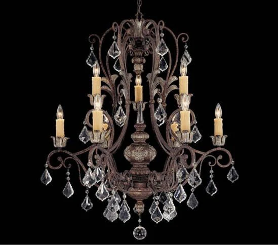 New Tortoise Shell w/Silver Nine-Light Chandelier - Image 1