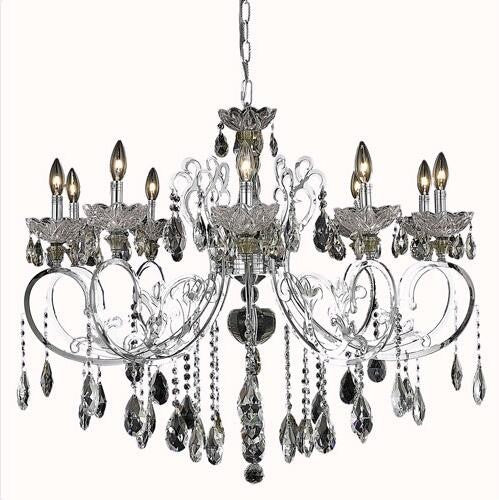 Chrome Ten-Light Chandelier with Clear Strass Swarovski Crystals - Image 1