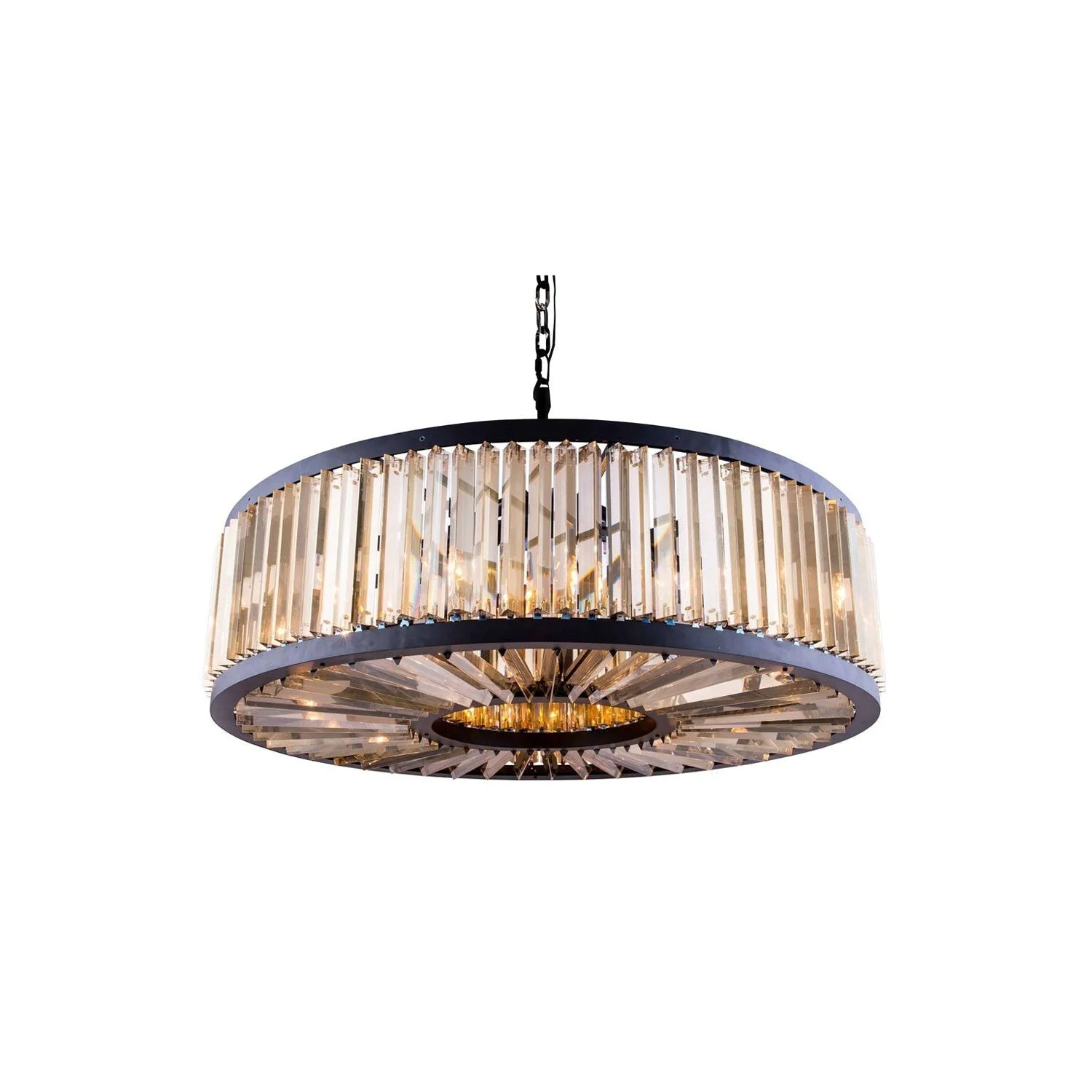 Chelsea Mocha Brown Forty-Three-Inch Pendant with Golden Teak Crystals - Image 1