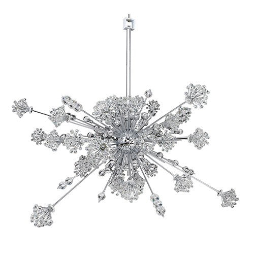 Chrome 30-Light 42-Inch Wide Pendant with Firenze Clear Crystal - Image 1