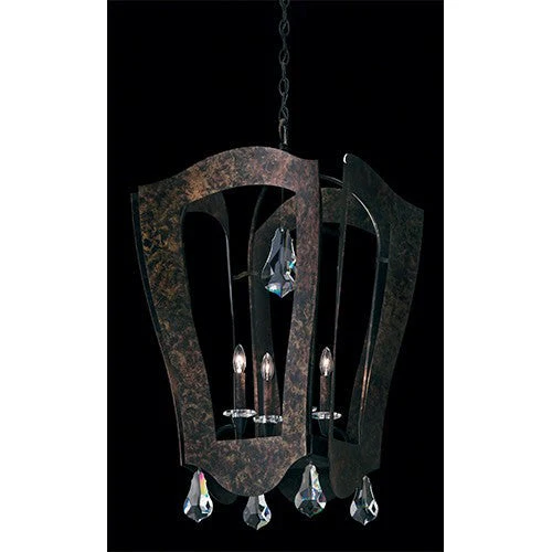 Heirloom Bronze Four-Light Pendant with Arms Internally and Clear Swarovski Element Crystal - Image 1