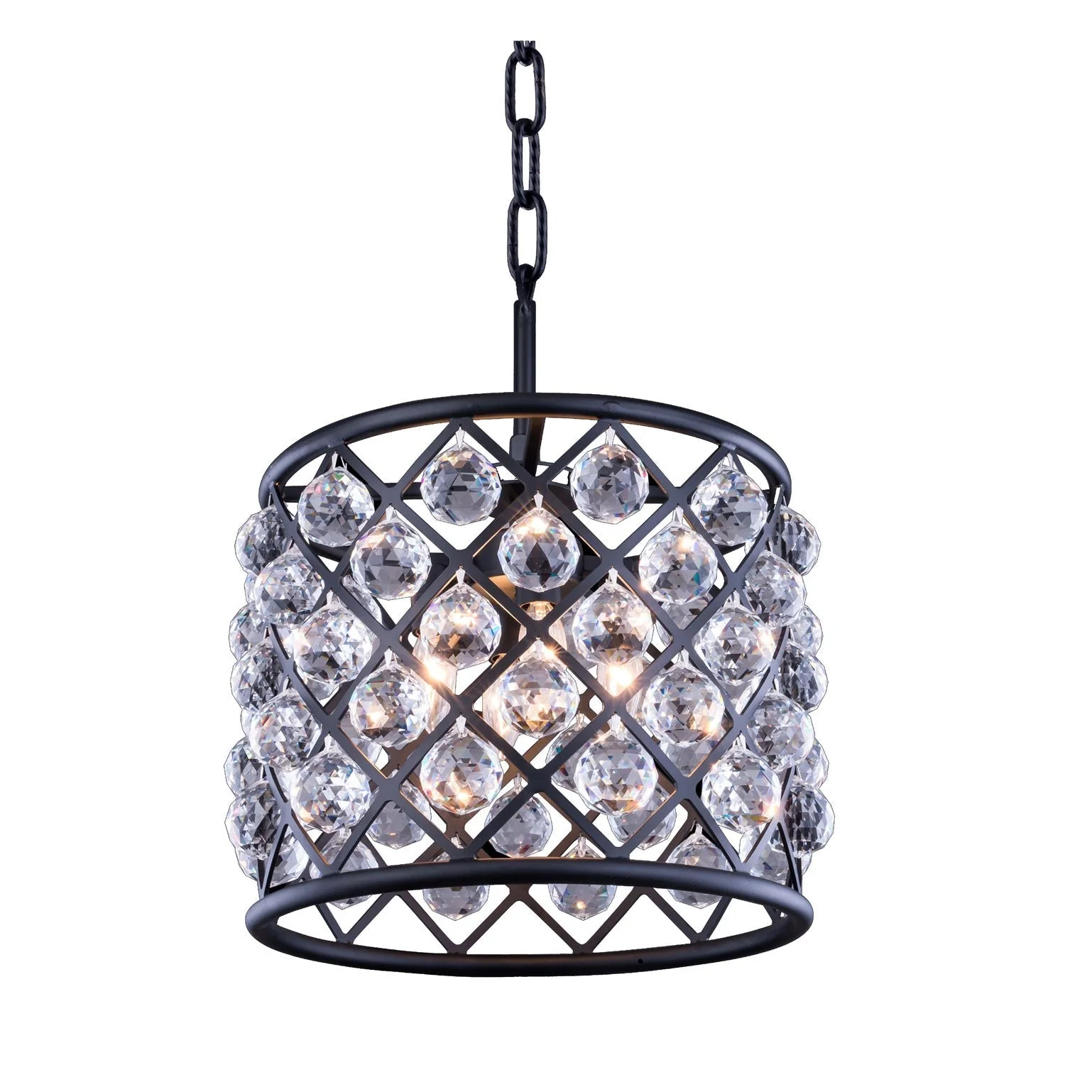 Madison Mocha Brown Four-Light Pendant with Royal Cut Clear Crystals - Image 1