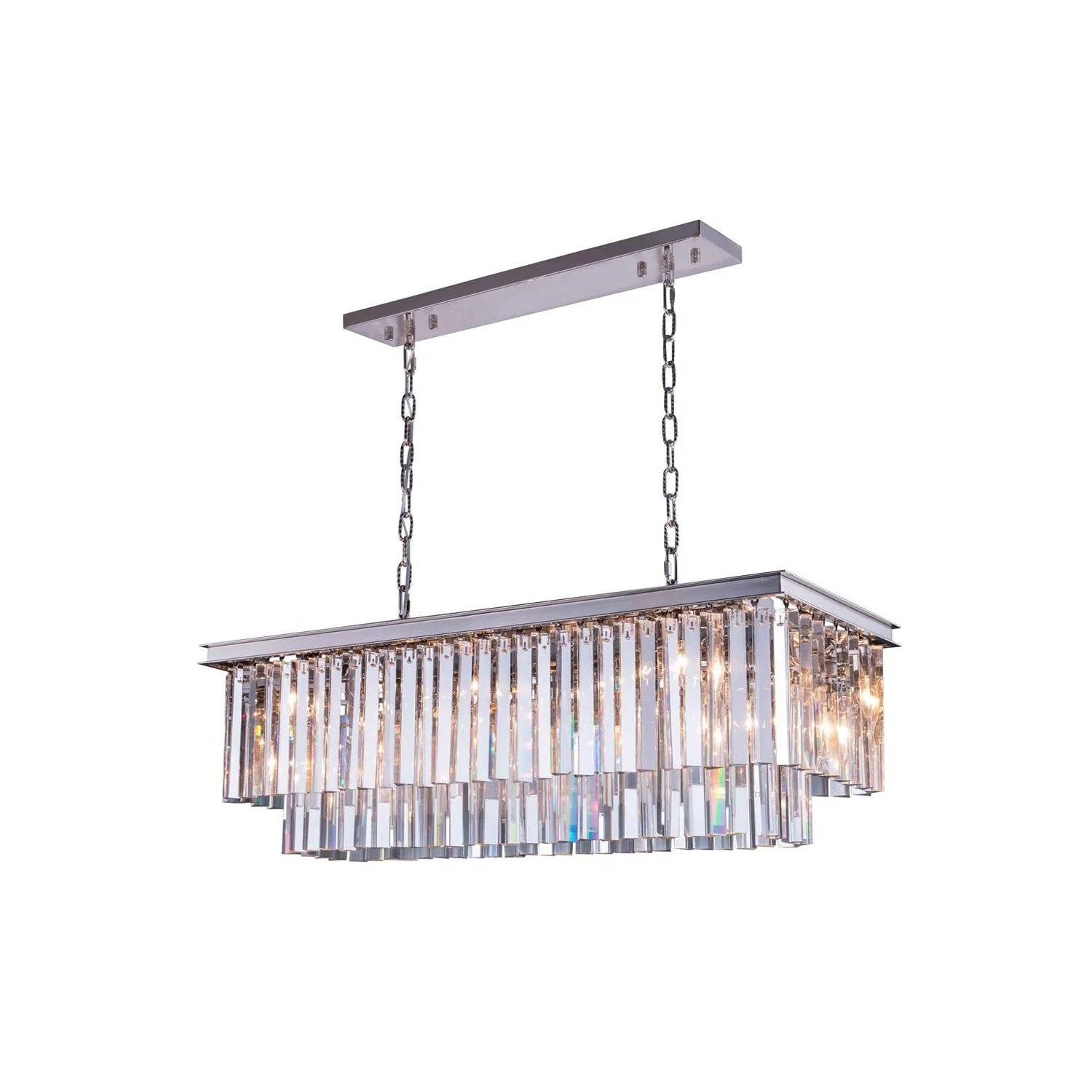 Sydney Polished Nickel Eighteen-Inch Pendant with Royal Cut Clear Crystals - Image 1